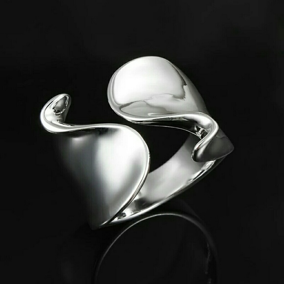 * 2/$15 * NIP STAMPED 925 STERLING SILVER ADJ RING - Picture 2 of 8